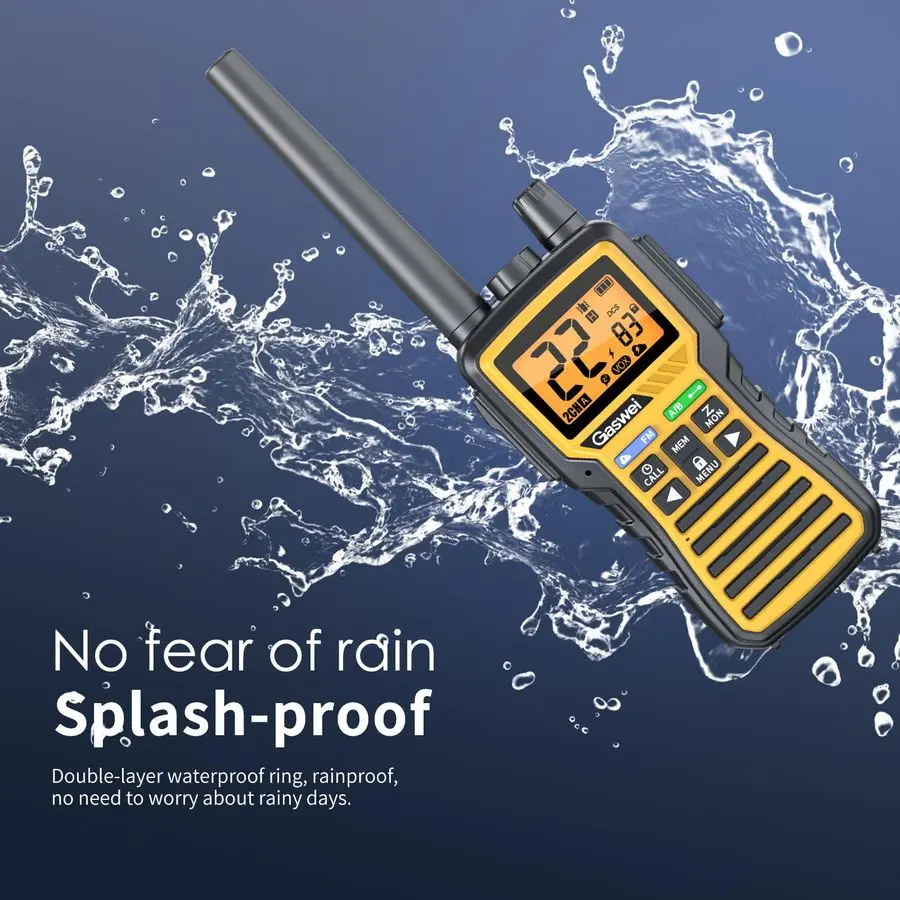 أجهزة اتصال لاسلكية GMRS طويلة المدى للبالغين، راديو ثنائي الاتجاه، مصباح يدوي، 60 قناة أمبير 121 رمز الخصوصية، تنبيه الطقس NOAA، VOX،