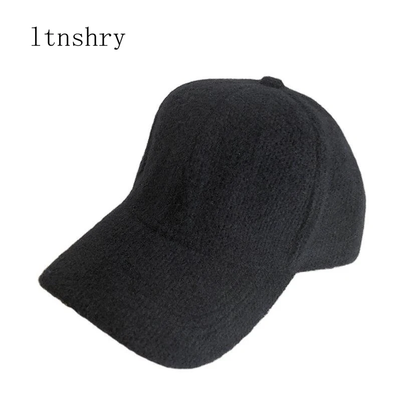 

2022 New fashion wool baseball cap Thicken Warm solid color hat Men Women hats wholesale winter caps for women