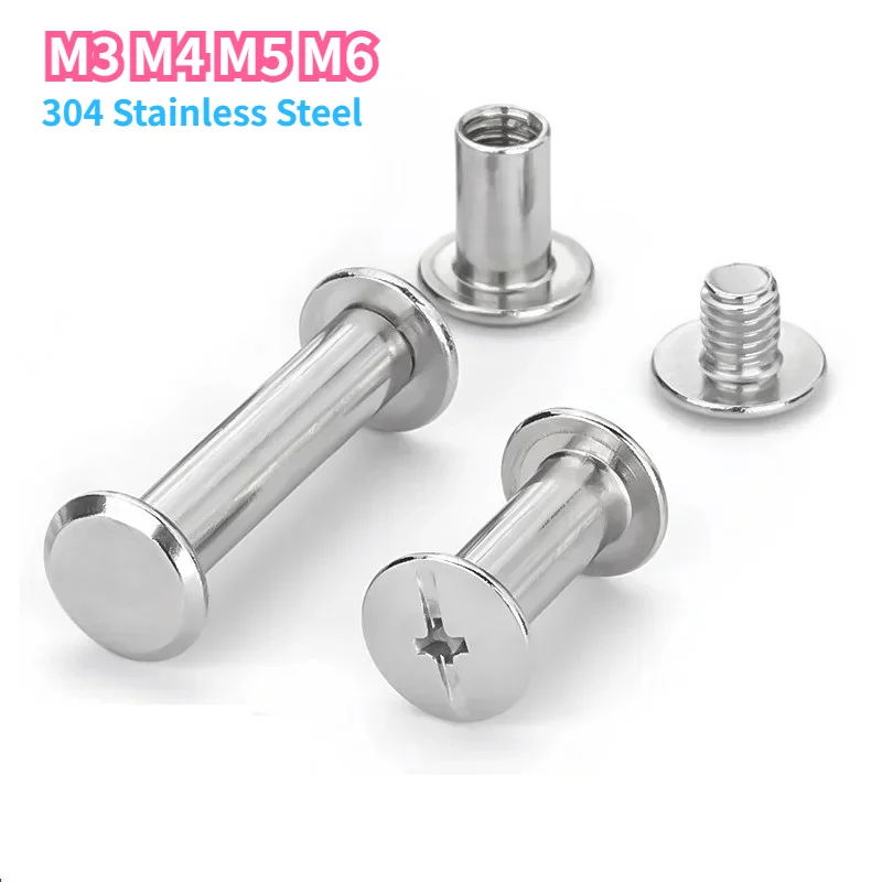 304 Stainless Steel Leather Bag Belt Photo Scrapbook Album Book Post Binding Screw M3 M4 M5 M6 Chicago Screw Nail Rivet Bolt