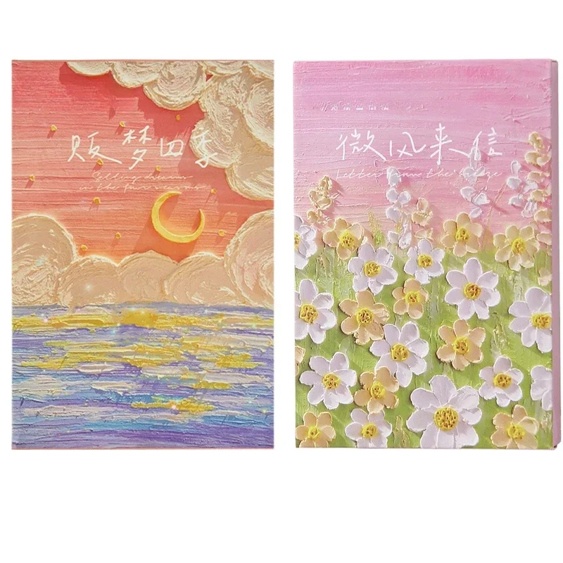 

Creative Oil Painting Postcard Illustration Hand Painted Style Holiday Greeting Card Message Wall Decoration Card