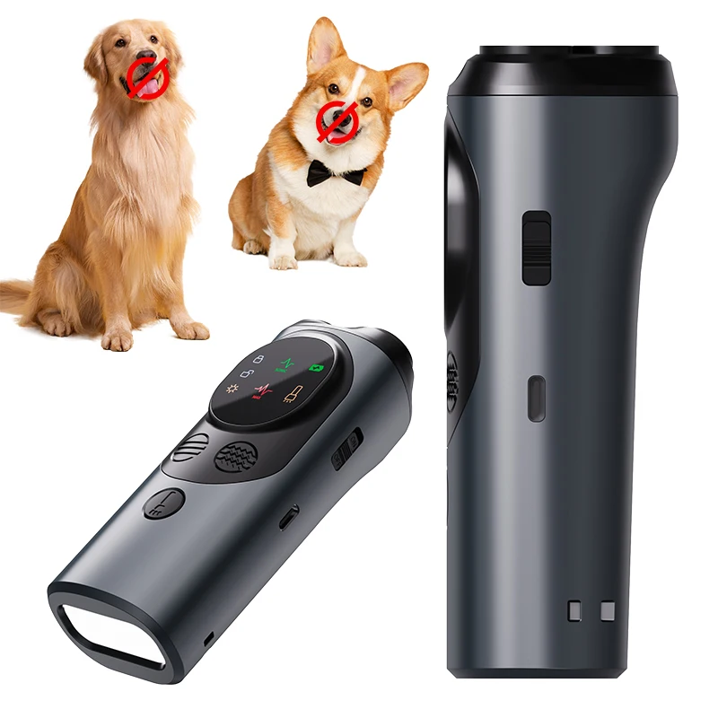 

3 in 1 Rechargeable Ultrasonic Dog Repellent Pet Dog Barking Deterrent in Plastic Protection Device