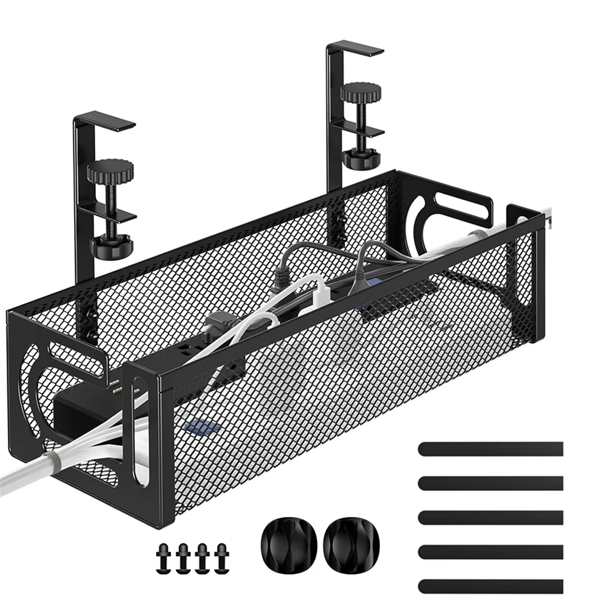 Cable Management Under Desk, Under Desk Cable Management Tray, Desk Cable Organizer,Cable Management Box,Cord Organizer