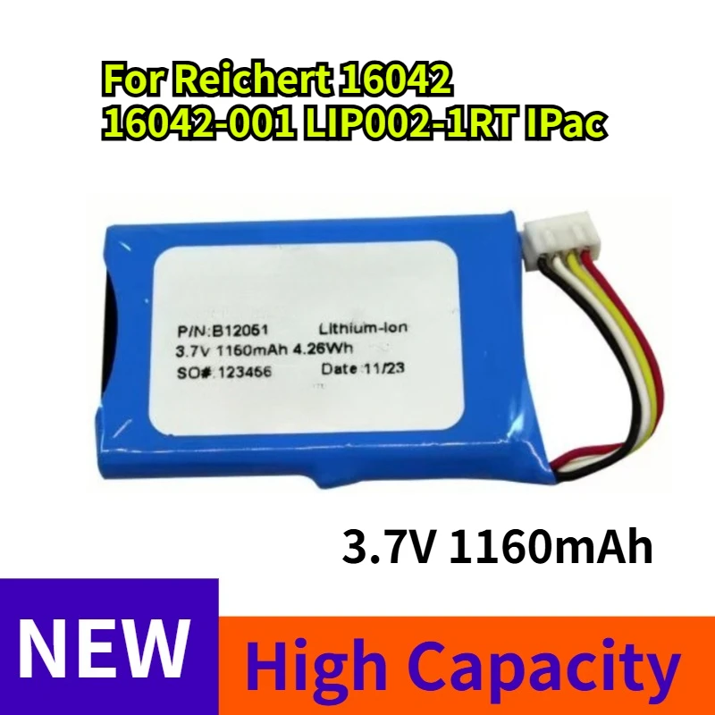 

3.7V 1160mAh Battery for Reichert 16042 16042-001 LIP002-1RT IPac