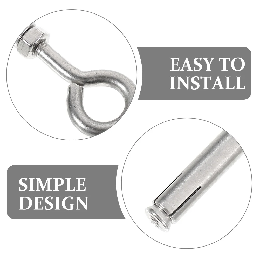 

2Pcs Stainless Steel Expansion Screws Eye Bolts Heavy Duty Concrete Wall Anchors Concrete Screws Secure Fixing Corrosion
