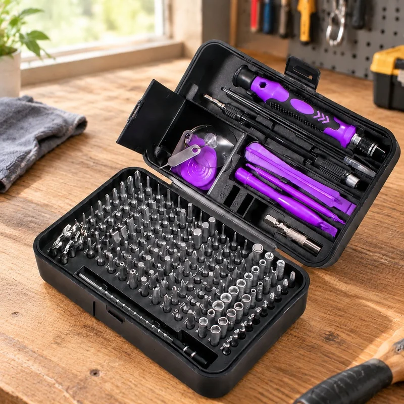 170 pcs CR-V Steel Screwdriver Bit Set with Torx, Hex & Precision Tips for Mobile Device Maintenance