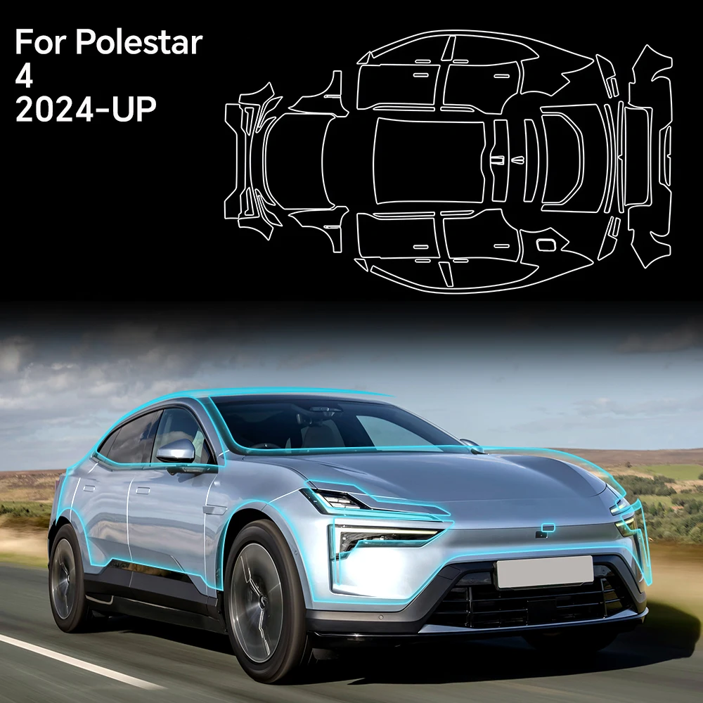 For Polestar 4 2024 2025 2026 TPU Paint Protection Film Pre-cut Clear PPF Car Anti-Scratch Bra Resistant Kit Decal Accessories