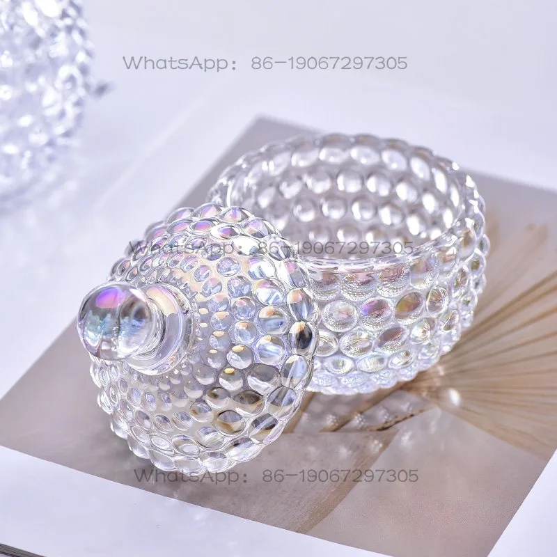 Crystal Glass Thickened Relief Pearl Three-dimensional Engraved Glass Sugar Tank Storage Tank