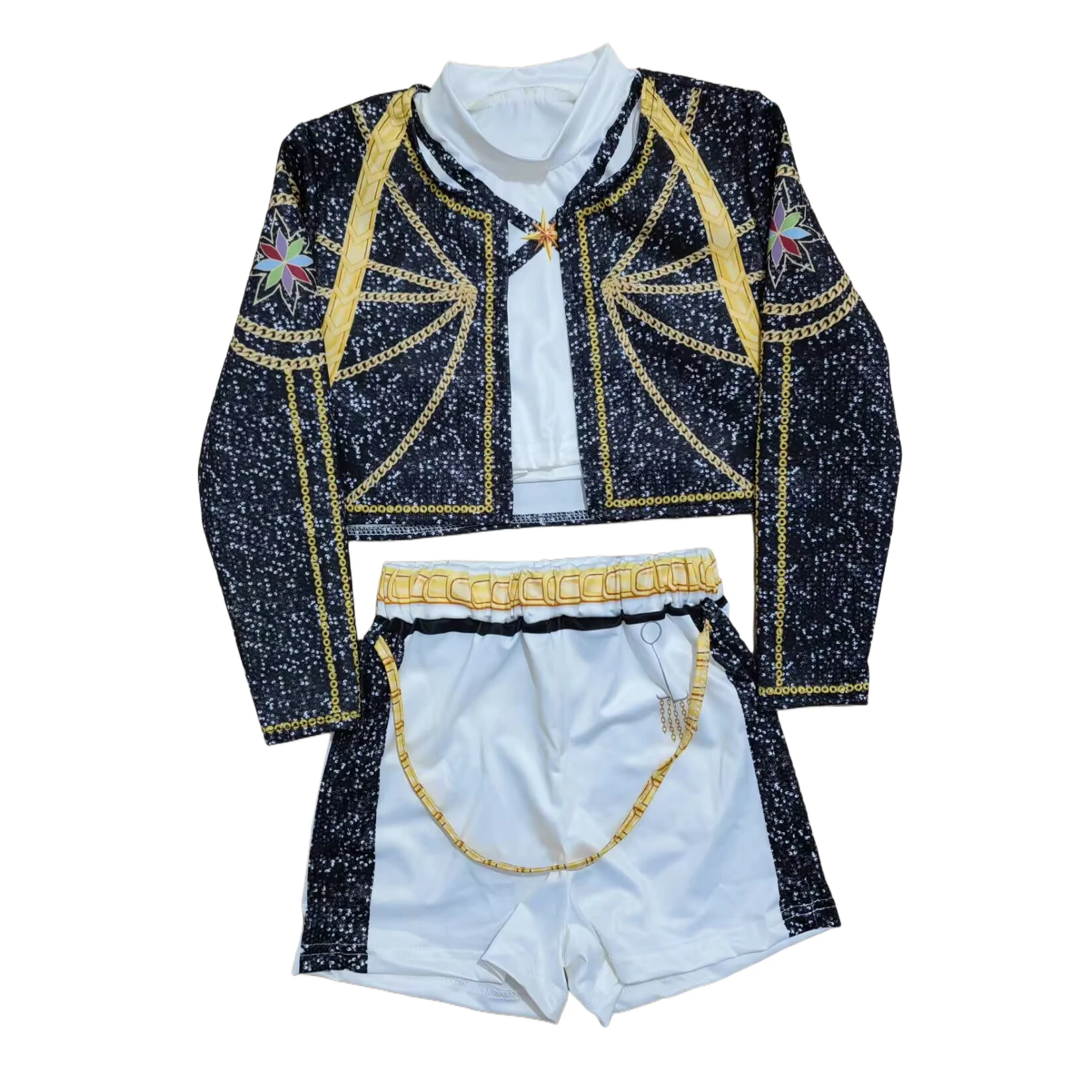 أطفال K-Pop رومي ميرا زوي شيطان الصيادين تأثيري حلي ثلاثية الأبعاد مطبوعة هنتركس الذهبي لعب الأدوار الملابس للفتيات كرنفال الهالوين #3