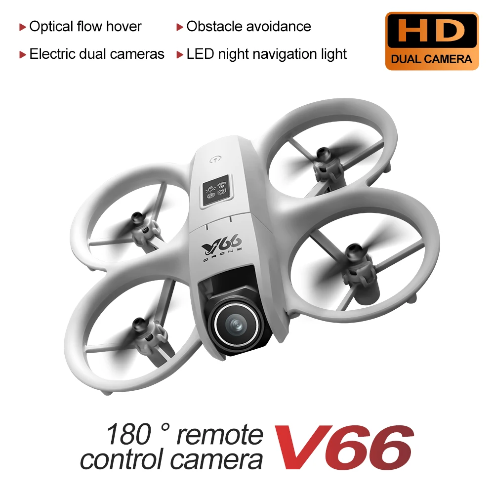 V66 4K HD Wide Angle Camera WiFi FPV RC Drone with Height Keep Foldable Quadcopter for Kids Helicopter Toy Gift