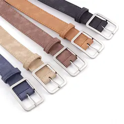 Korean Style New Simple Wld Square Buckle Head Imitation Leather Popular Belt Fashion Belt Retro BS1010