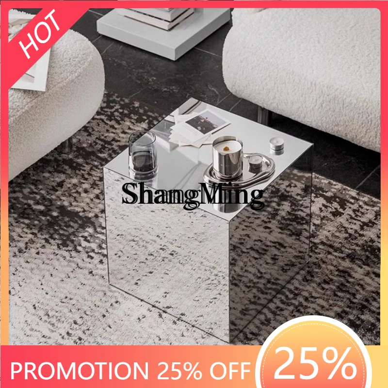 

SM New Household Mirror Acrylic Square Coffee Table Simple Light Luxury Bedside Table Decorative Ornament