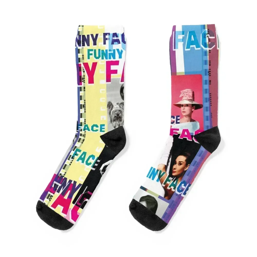 Funny Face, 50s Movie Socks floor snow soccer anti-slip Run Women Socks Men's