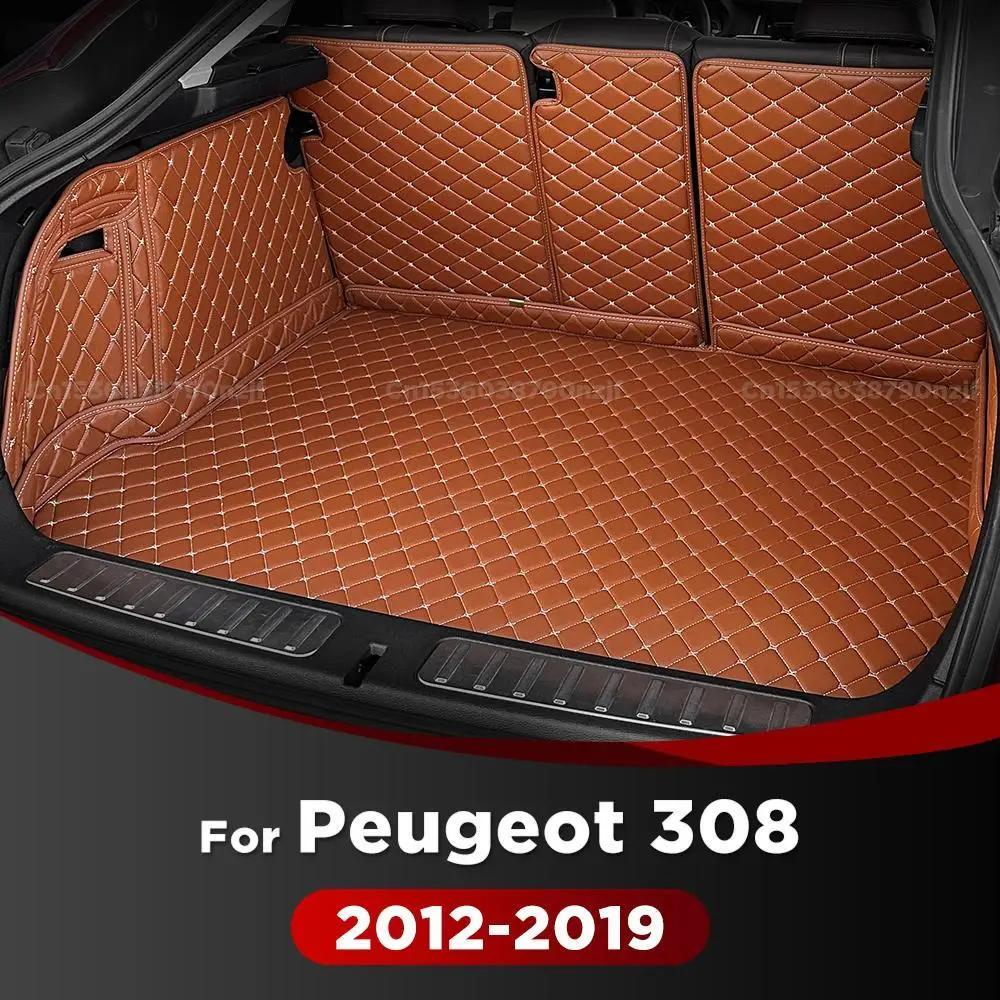 

For Peugeot 308 2012-2019 18 17 16 15 14 13 Auto Full Coverage Trunk Mat Car Protective Pad Cargo Liner Interior Accessories