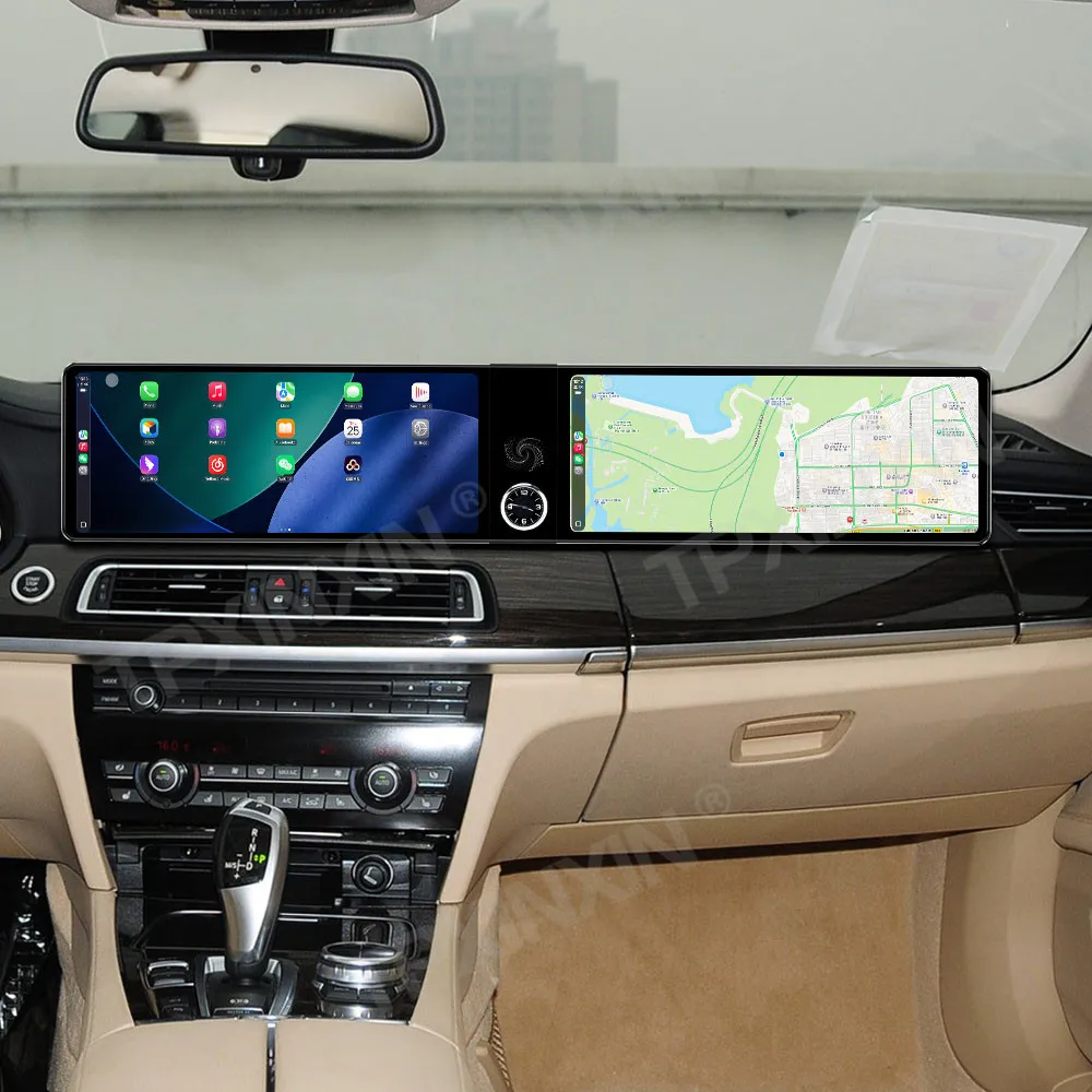 شاشة مزدوجة 12.3 بوصة رفيعة للغاية أندرويد 13 لسيارة BMW 7 series 2019-2012 CIC 2013-2015 NBT وحدة رأس الملاحة الوسائط المتعددة GPS للسيارة