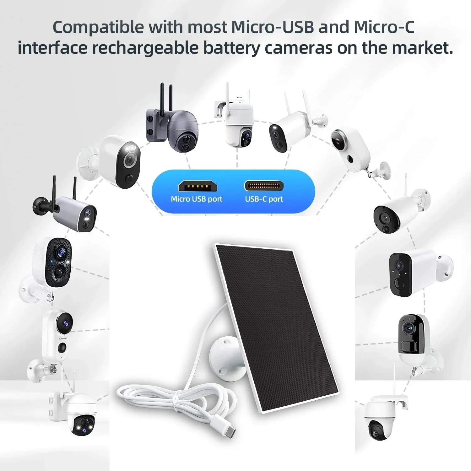 White 4W Solar IP WIFI Camera Outdoor Waterproof Security with 4G Sim Card Battery USB 6V Solar Panel Powered Camera