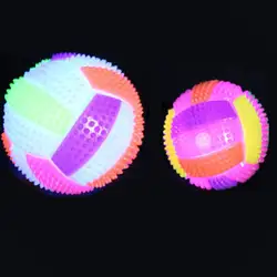 Spiny Light Up Dog Balls LED Bright Glowing Pet Spiky Ball Flashing Elastic Ball Ball Puppy Easy Interactive Gifts for Children