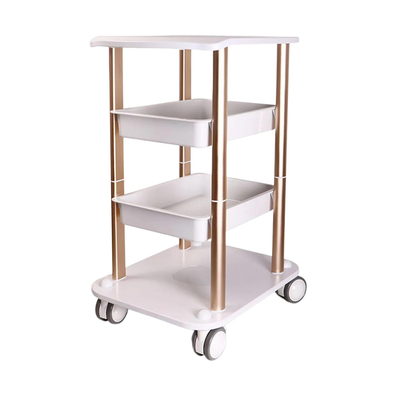 Beauty Trolley Cart on Wheels, 3 Tier Mobile Beauty Rolling Cart 220 Lbs Capacity Salon Organizers for Hair Salon, SPA Salon