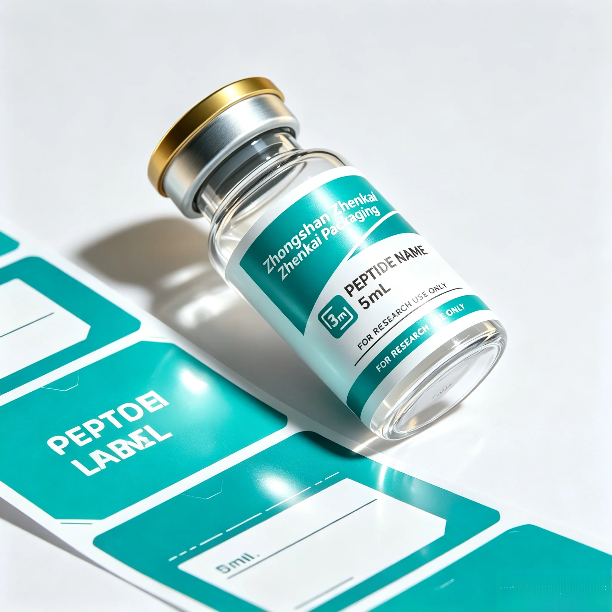 Skincare Fitness Supplement Custom Peptide Packaging Set Self Adhesive Stickers Color Boxes Compatible 3ml 5ml 10ml Vials