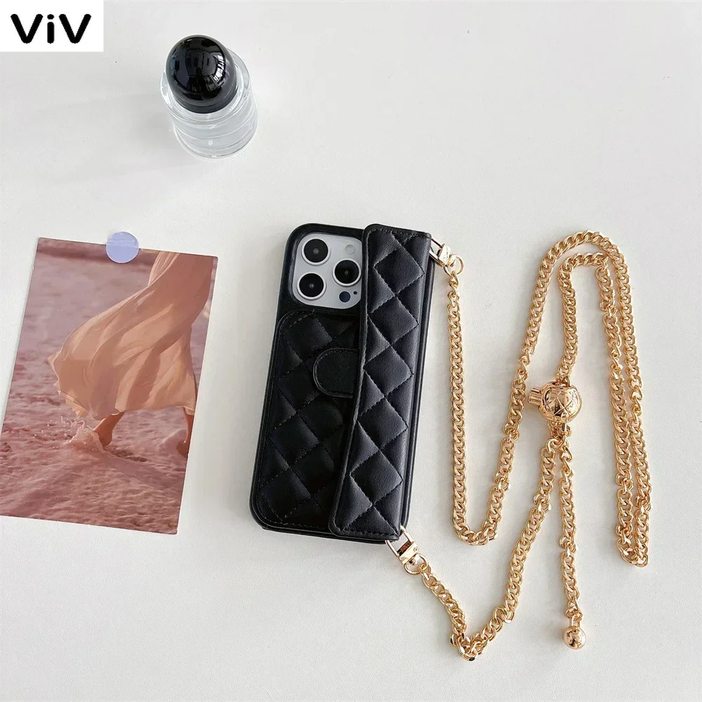 

Crossbody Adjustable Lanyard 16ProMax 15promax 14promax Phone Case for IPhone 15 14 13 16 Wallet Card Slot Holder Leather Cover