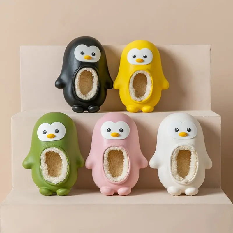 Mocassins de pingouin imperméables pour enfants, chaussures à enfiler rembourrées en coton, Mules d'intérieur pour bébés filles et garçons, pantoufles de styliste