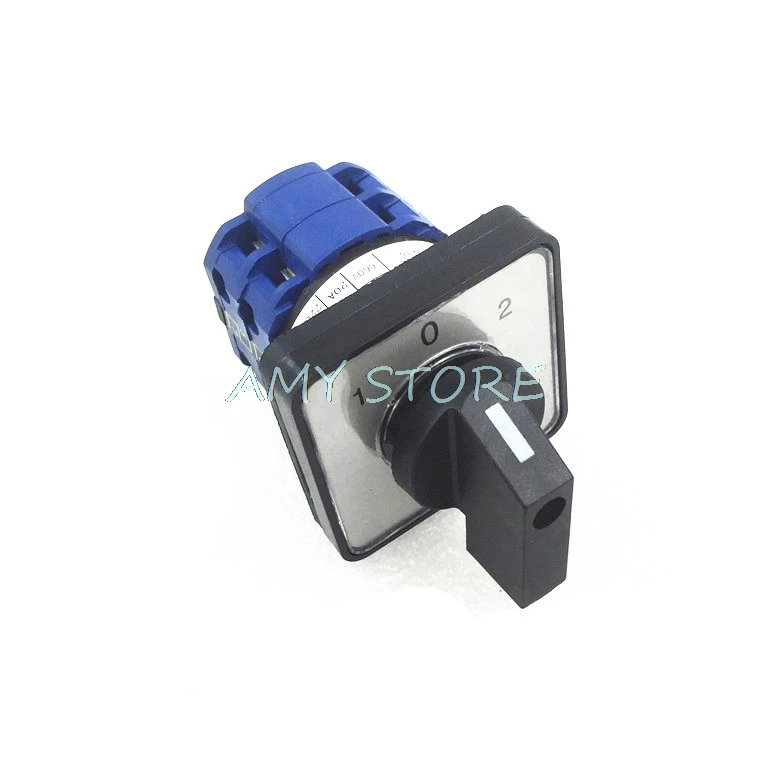 Electric 3 Positions 1-0-2 8 Terminals Rotary Cam Changeover Combination Switch 660V 20A  SZW26-20/D202.2