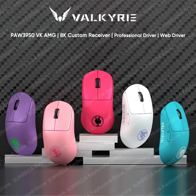 VALKYRIE VK M3 Lite M3 PRO Wireless Gaming Mouse PAW3950 8K Polling Rate 42000DPI 49g Lightweight BT 2.4g Wired FPS Gamer Mouse