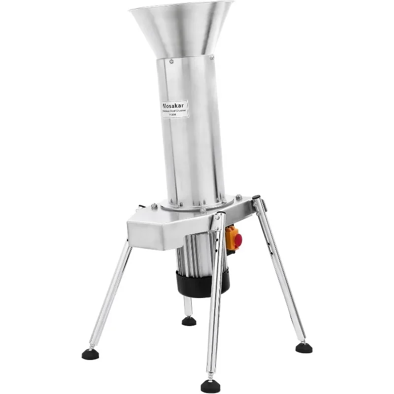 Stainless Steel Crusher - 1100W. Grind Whole Apple Pear Potato, Make Fine Pulp. Fruit Apple Grinder Crusher for Wine and