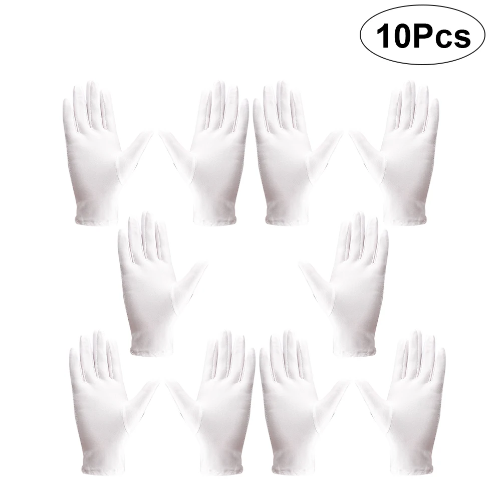 

Spandex Jewelry Gloves 5 Pairs Stretchy Elastic Etiquette Soft Lightweight Premium Material For Inspection Serving Gloves Spring
