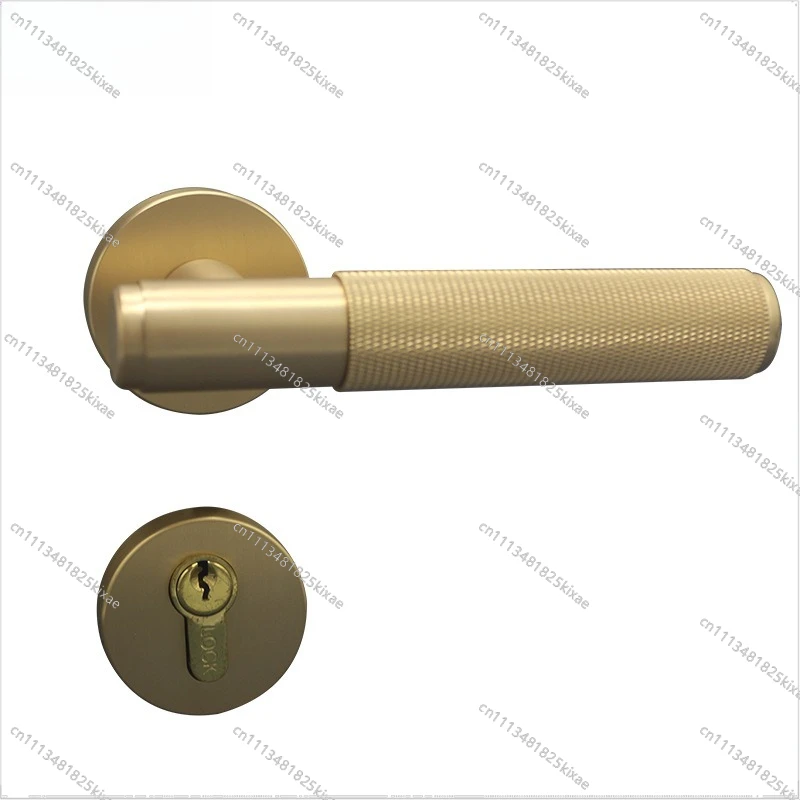 For Brass Knurled Zinc Alloy Split Lock, Simple Indoor Bedroom Door Lock, Light Luxury Silent Wooden Door
