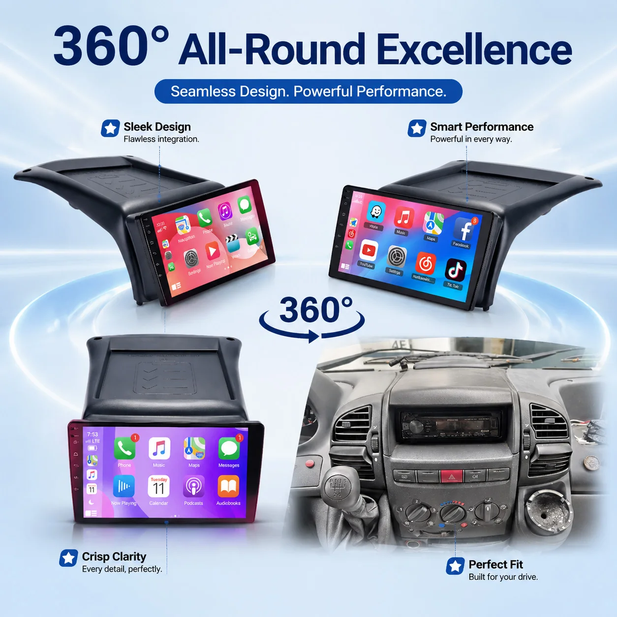 4+64 Android Auto Car radio Carpaly GPS Navigation+HD Reverse camera For Fiat Ducato/Citroen Jumper/Peugeot Boxer Bus Kasten 244