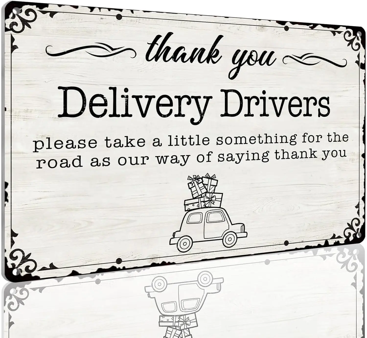Thank You Delivery Driver Metal Signs Snack Station Decor | Vintage Thank You Drivers Tin Sign for Home Front Door Porch Shop Ou