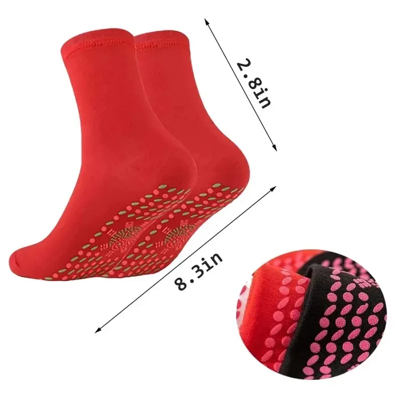 Winter Thermal Tourmaline Energy Socks Self Heating Massage Mid Calf Socks for Men and Women Breathable Anti Slip Warm