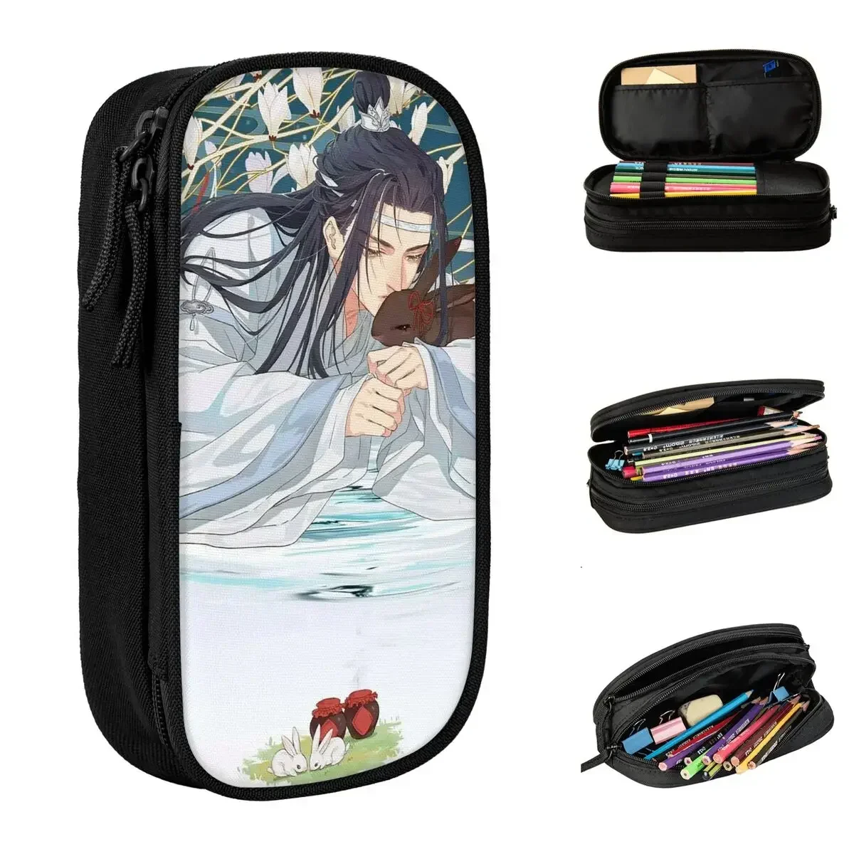 

The Untamed Pencil Cases Lan Zhan Rabbits Pencil Box Pen Box for Girl Boy Large Storage Bags Students School Gift Stationery