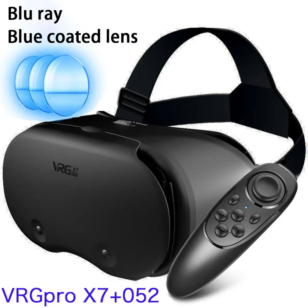 VRG Pro X7 VR  Glasses Blue Light Eye Protective Virtual Reality Helmet Compatible For 5-7 Inches Intelligent Phone