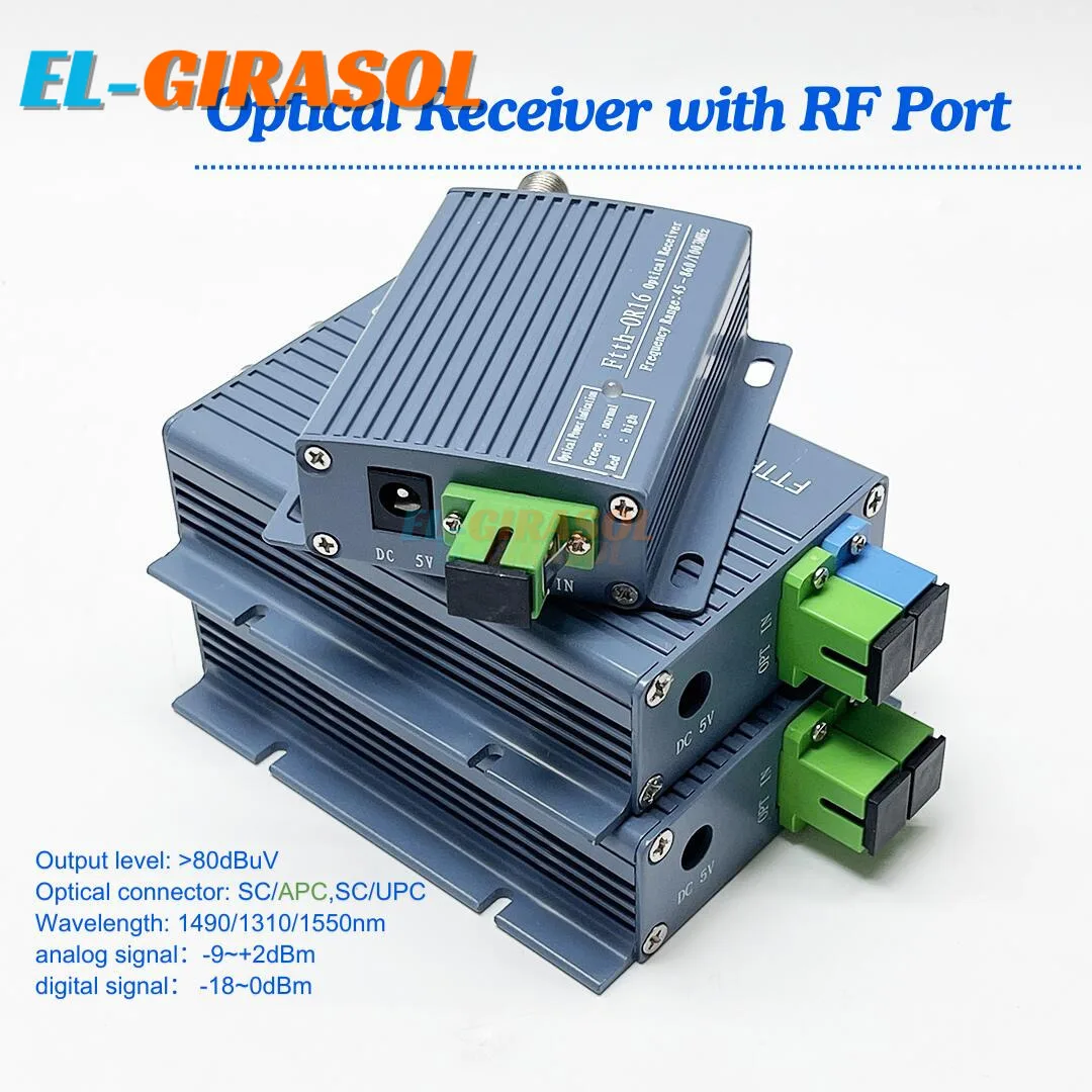 Rf Video Output Mini FTTH CATV Optical Receiver Built-in WDM, SC APC/UPC Duplex ...