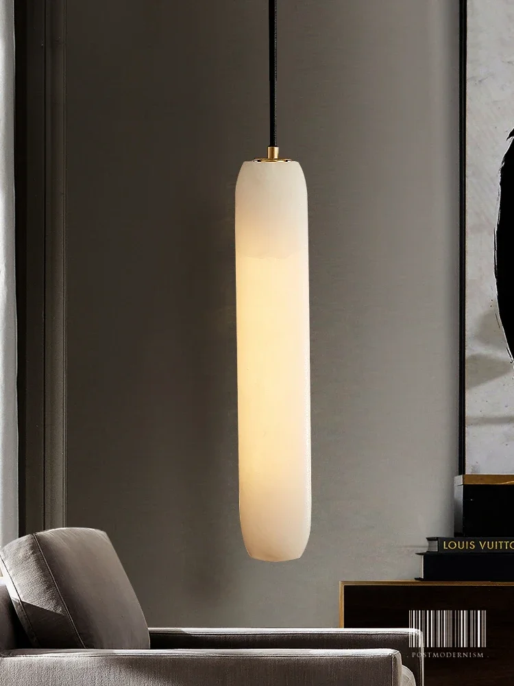 

Modern and Minimalist All Copper Natural Marble Chandelier Suitable for Bedroom Bedside Study Balcony Restaurant E14 Decoration