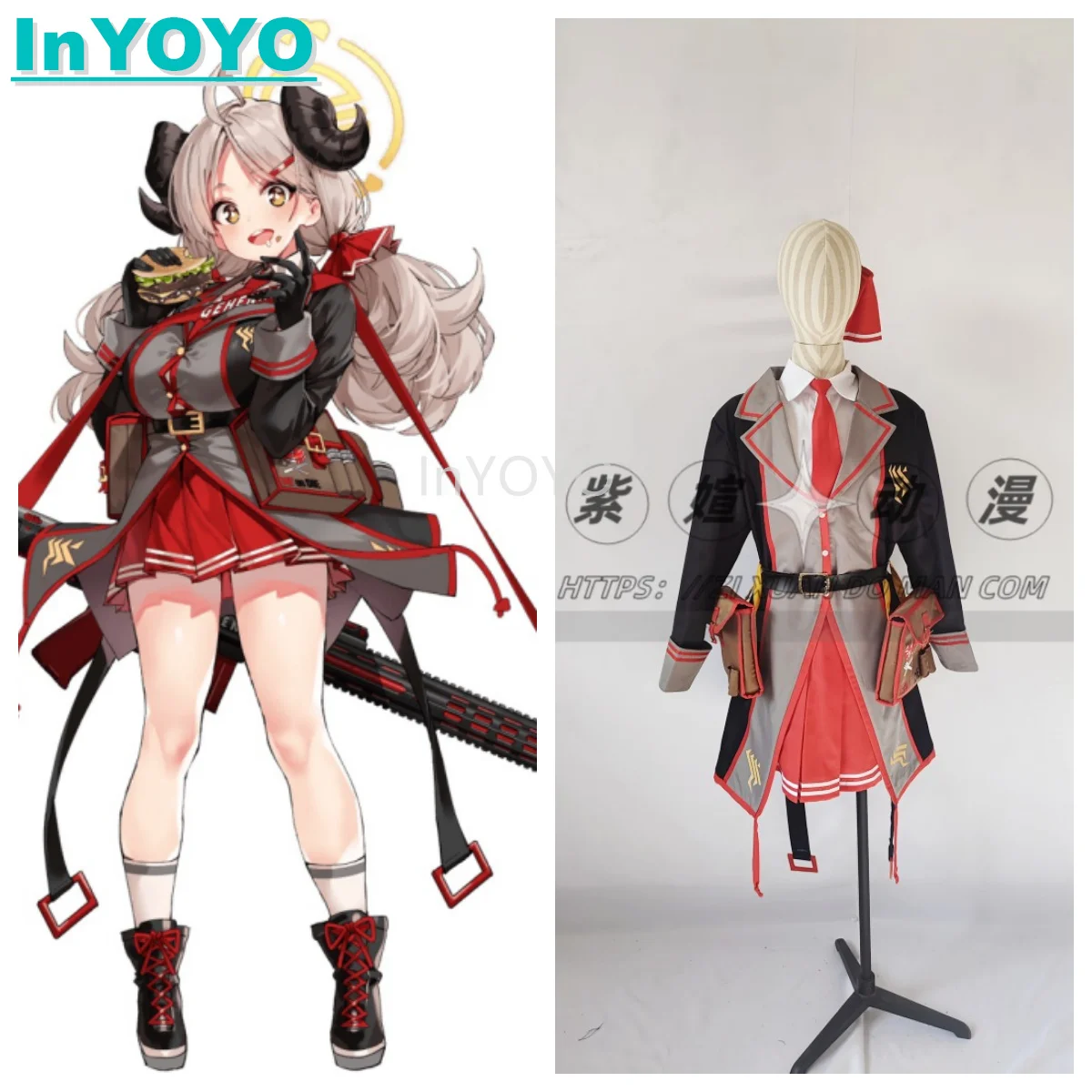 

InYOYO Shishido Izumi Cosplay Costume Blue Archive Game Suit Lovely Uniform Coat Top Skirt Role Play Halloween Outfit Women New