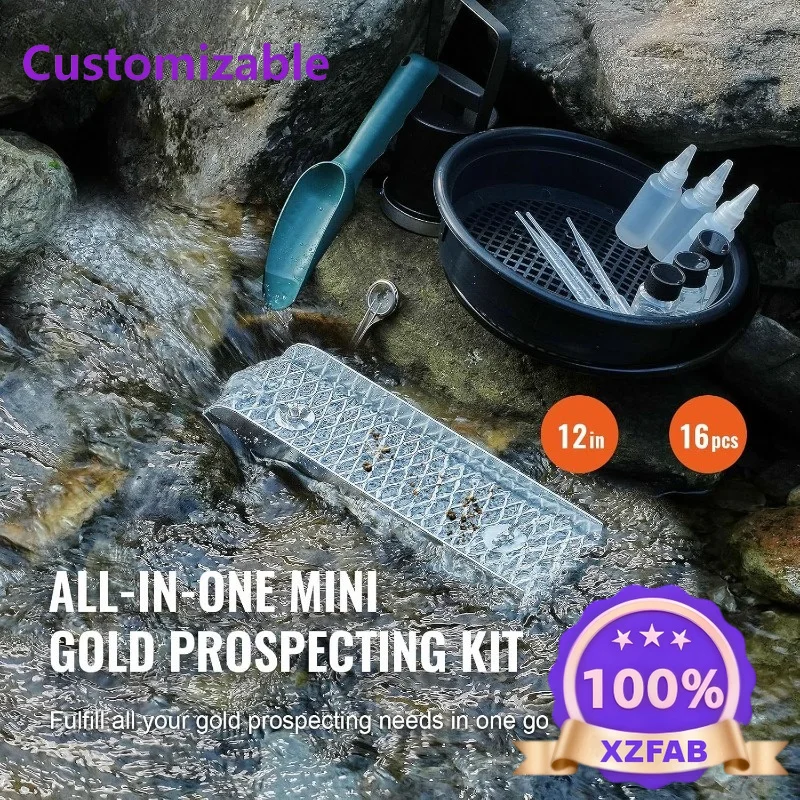 Factory Direct 2026 Portable Aluminum Mini Sluice Box Complete Gold Mining Kit 12