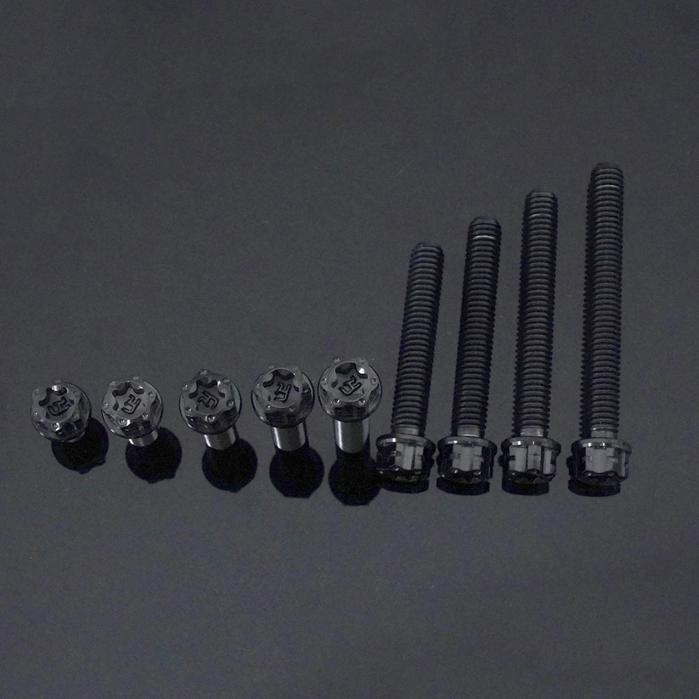 Flawlessti สลักเกลียวไทเทเนียม Gr5 M6x10-50สลักเกลียวเครื่องยนต์สลักเกลียวปั๊มเบรก