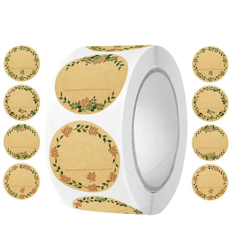 

100-500pcs Handmade With Custom Sticker Vintage Kraft Paper Stickers Stationery Label Baking Kraft Paper Stickers Scrapbook Gift