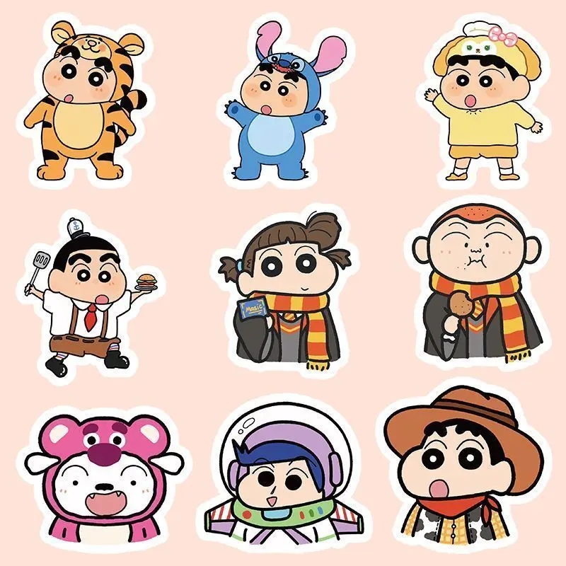 Crayon Shin-chan Cartoon Niedliche 100-teilige Aufkleber Kawaii Schüler DIY Emoticon Pack Dekorations-Aufkleber Karten Anime-Zubehör Großhandel – Detail 5