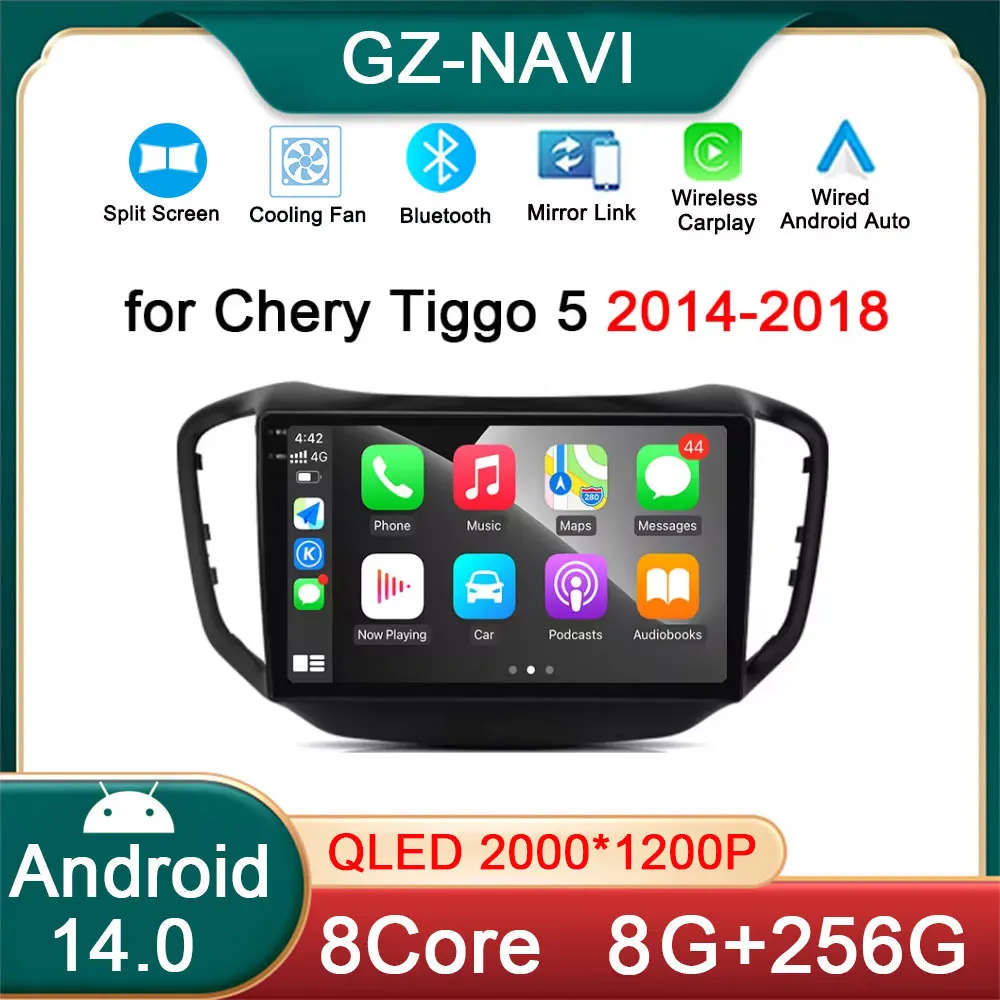 

Octa-core for Chery Tiggo 5 2014-2018 Android 14 Car Radio 4G GPS Navigation Stereo Player With CarPlay Android Auto DSP