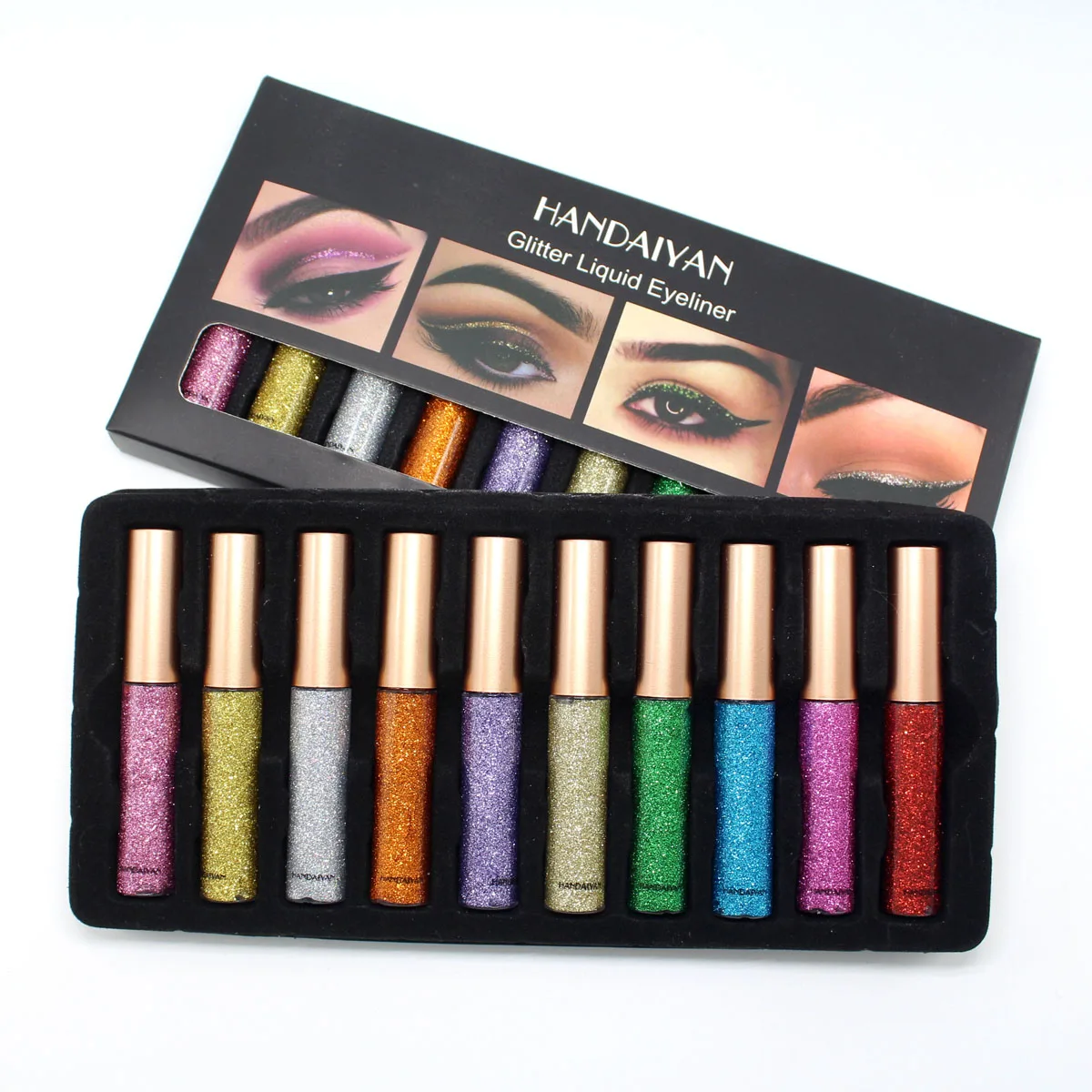 Makeup Set Colored Eyeliner Waterproof White Pink Liquid / Gel Eye Liner Kit Easy To Wear Matte / Glitter Smooth Colorful Pen