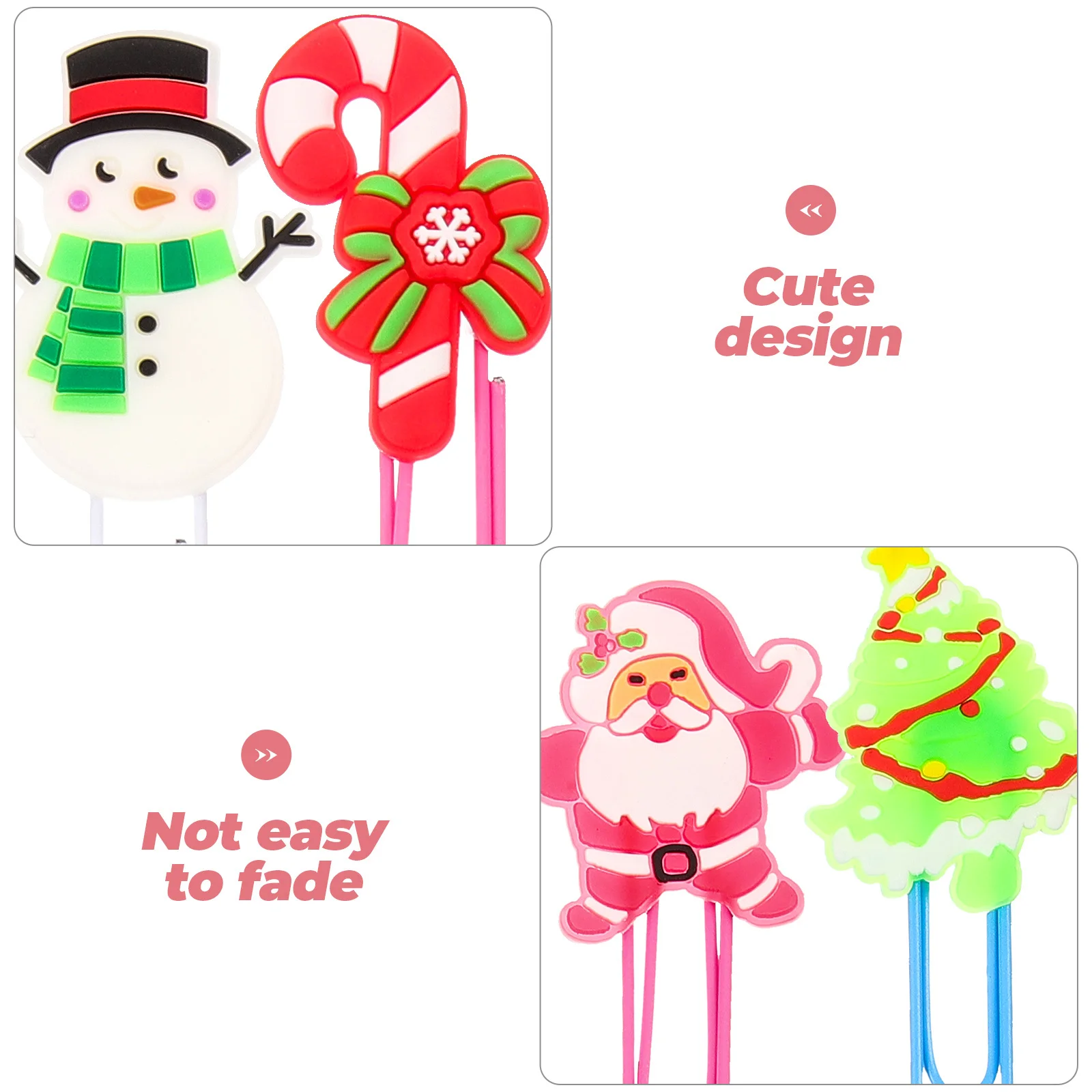 

24Pcs Christmas Bookmarks Paper Clips Festive Office School Accessories Decorative Document Clamps Small File Organizers Holiday