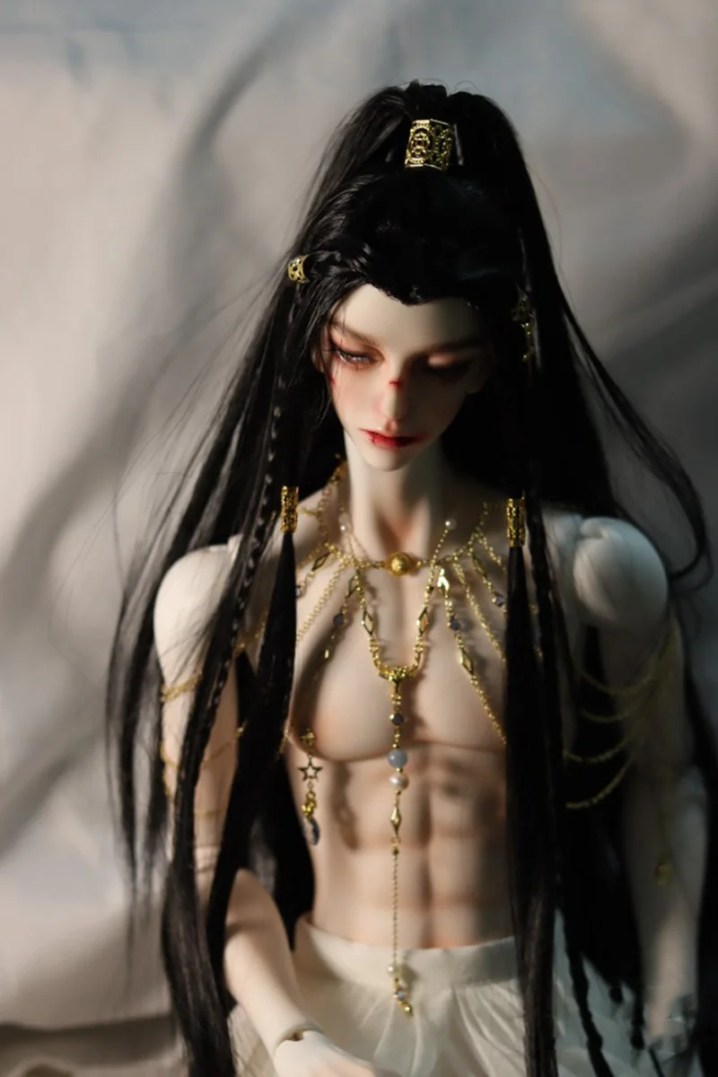 1/4 1/3 Scale BJD Wigs Ancient Costume Hanfu Vintage Long Hair Samurai Wig For MSD SD13 SSDF ID72 Uncle Doll Accessories A1392