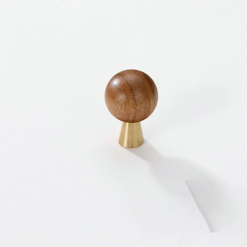 Walnut Wood Cabinet Pulls Luxury Brass Drawer Handles Mid Century Modern Furniture Knobs For Kitchen Wardrobe Cupboard Door