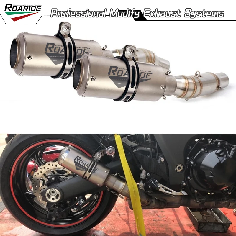 Für Kawasaki Z1000 Ninja 1000 2010-2021 Z1000SX Ninja 1000SX 2010-2019 Auspuffrohr Motorrad Slip-on Schalldämpfer 51mm Auspuff Tipps