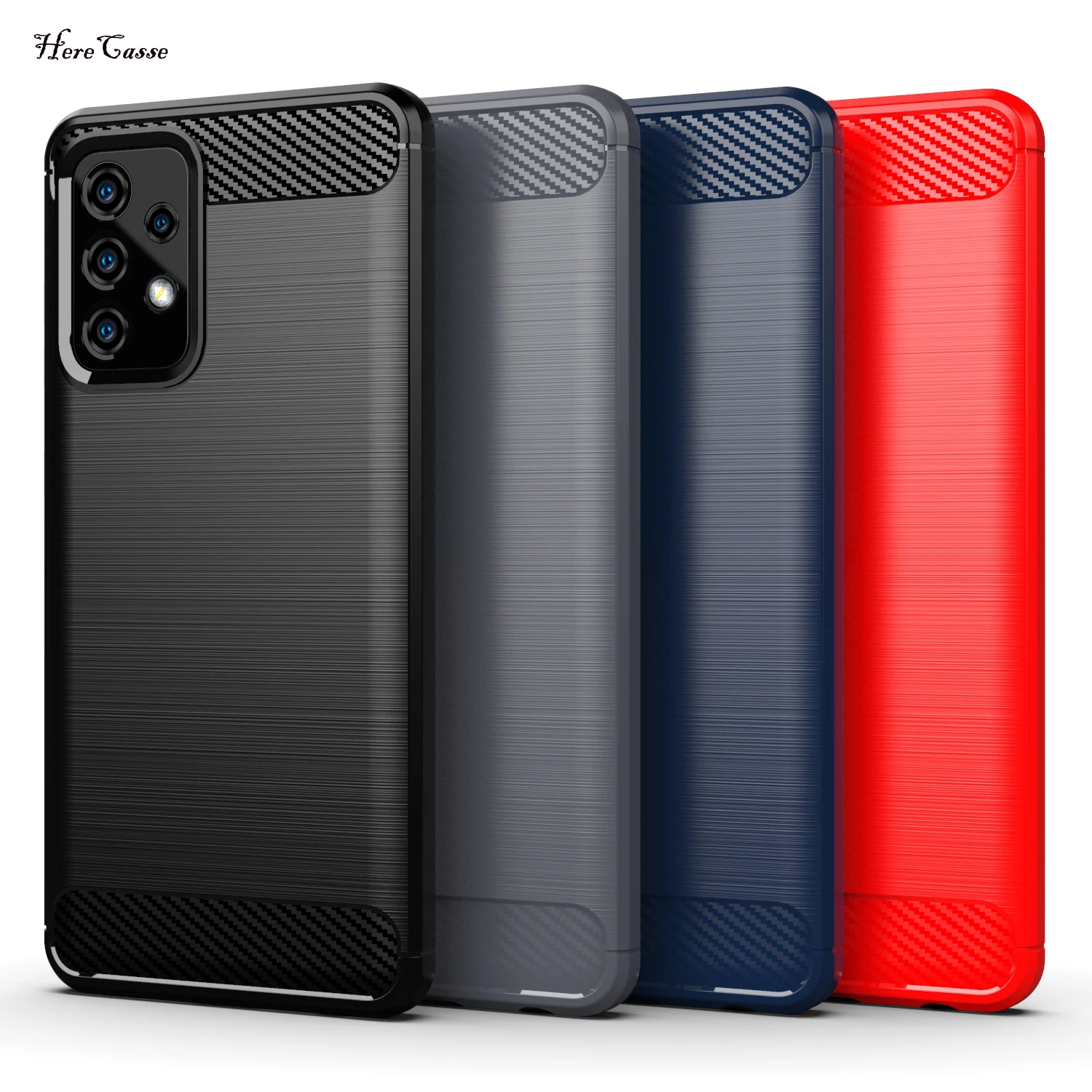 Carbon Fiber Case For Samsung Galaxy A20 A30 A40 A50 A70 A90 A51 A71 A32 5G A42 A52 A72 A53 Soft Silicone Shockproof Phone Cover