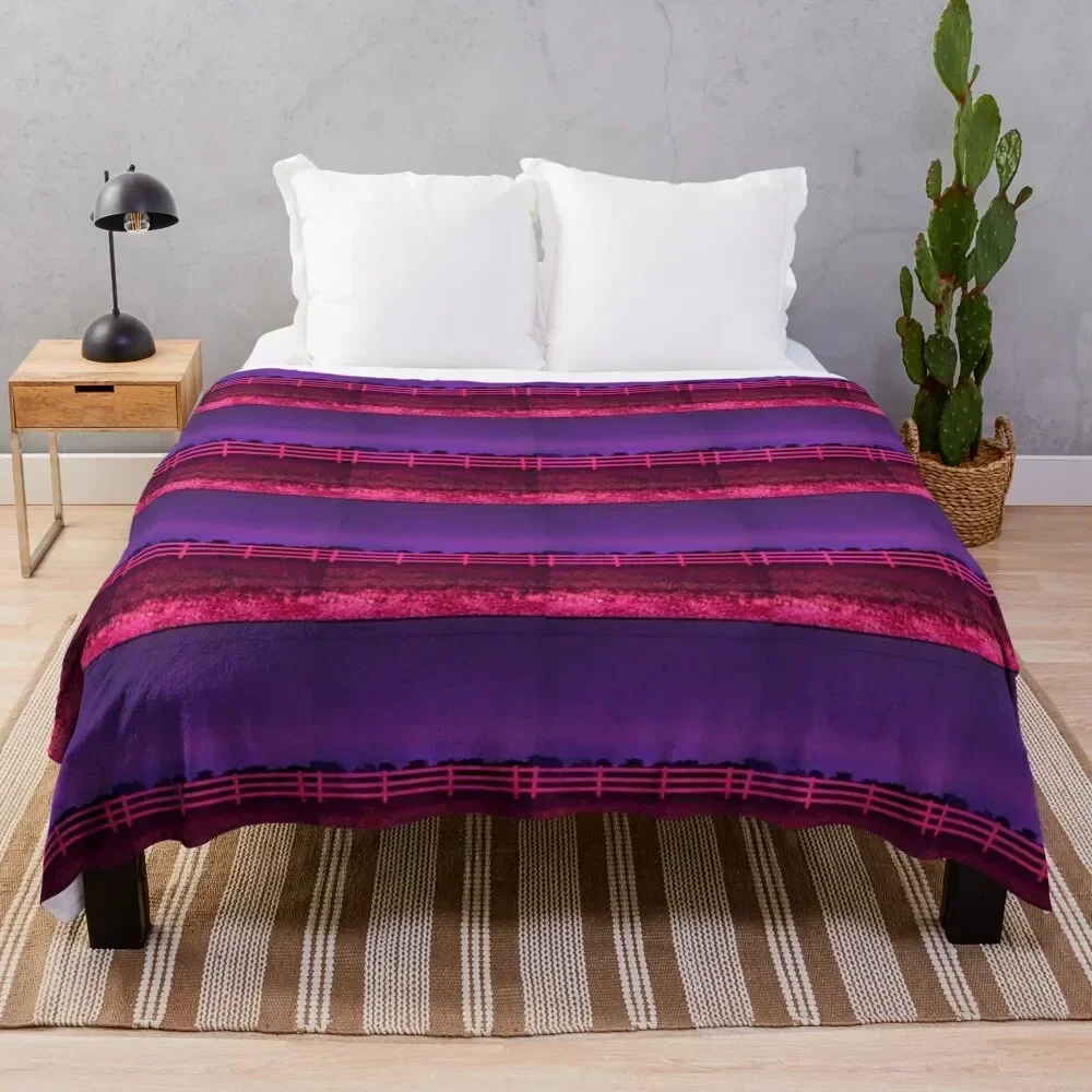 

Pink and Purple Farmscape Throw Blanket Summer Cool Breathable Blanket for Sleeping