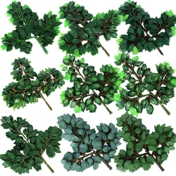 Simulated Banyan Tree Leaves Branches Fake Trees Garden Decoration Leaves 12 Pieces Glued Color Printed Large Simulated Plants